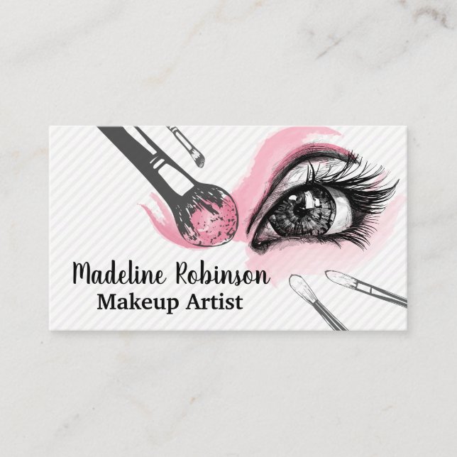 Makeup Brushes | Auge Lashes Terminkarte (Vorderseite)
