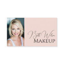 Makeup Business Card, Pink & Black