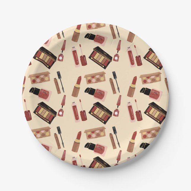 Makeup Cosmetics-Muster Kosmetologie Pappteller (Vorderseite)
