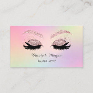 Makeup Elegant Glitzer Imitate Lashes Holographisc Visitenkarte
