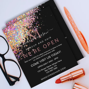 Makeup Elegant Holographic Rose Gold Glitzer Black Flyer