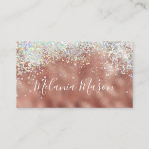 Makeup Elegant Holographic Rose Gold Glitzer Visitenkarte