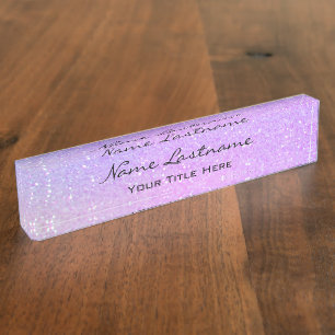 Makeup Esthetician Beauty Holograph Lila Pink Namensplakette
