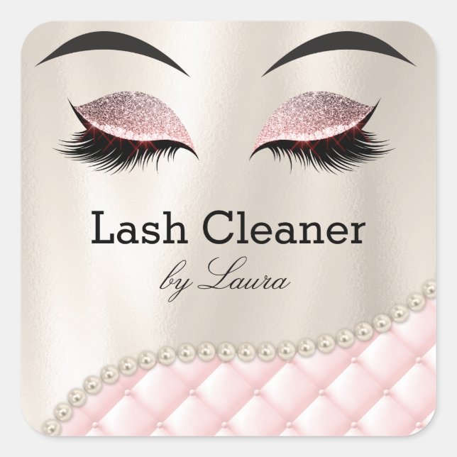 Makeup Eye Lash Lashes Augenbrauen Quadratischer Aufkleber (Vorderseite)