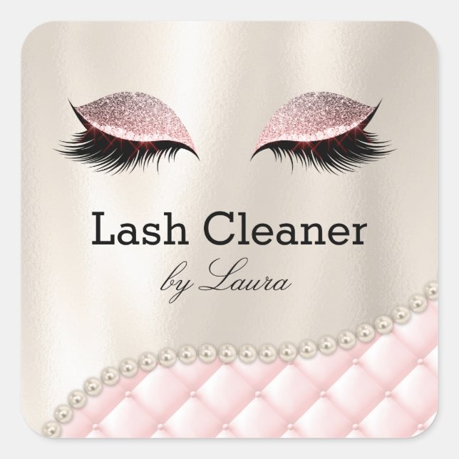 Makeup Eye Lash Lashes Tuflien reinigen Quadratischer Aufkleber (Vorderseite)