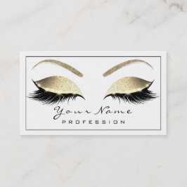 Makeup Eyebrow Beauty Lashes Glitzer Gold White Visitenkarte