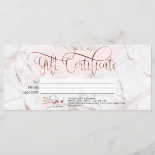 Makeup Eyebrow Eye Lash Rose Gold Marmor Menükarte