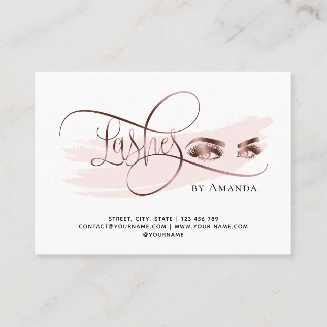 Makeup Eyebrow Eyes Lashes Aftercare-Karte Empfehlungskarte (Vorderseite)