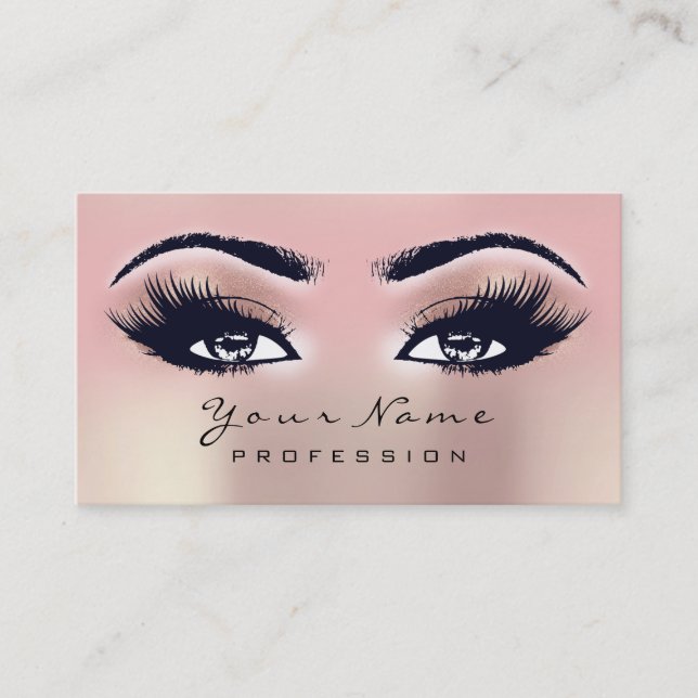 Makeup Eyebrow Eyes Lashes BLUSH Ombre Rose Visitenkarte (Vorderseite)