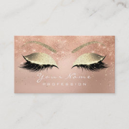Makeup Eyebrow Eyes Lashes Glitzer Rose Confetti Visitenkarte
