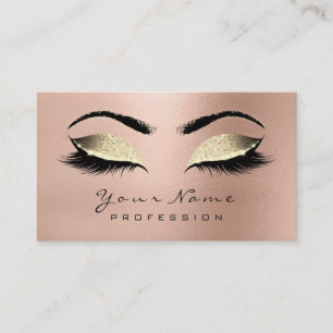 Makeup Eyebrow Eyes Lashes Glitzer Rose Gold Lux Visitenkarte