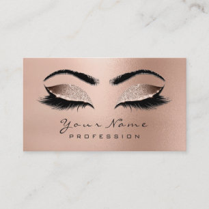Makeup Eyebrow Eyes Lashes Glitzer Rose Gold Lux Visitenkarte