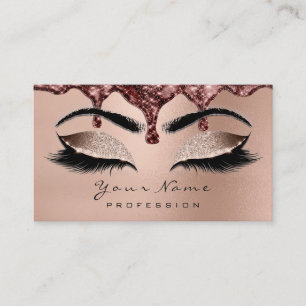 Makeup Eyebrow Eyes Lashes Glitzer Rose Gold Wax Visitenkarte