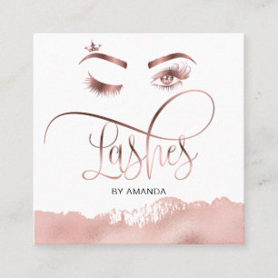 Makeup Eyebrow Eyes Lashes Rose Gold Business Card Quadratische Visitenkarte