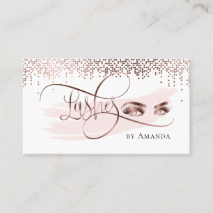 Makeup Eyebrow Eyes Lashes Rose Gold Business Card Visitenkarte