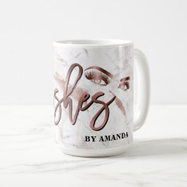 Makeup Eyebrow Eyes Lashes Rose Gold Marmor Kaffeetasse