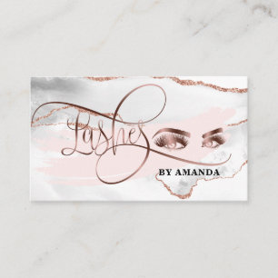 Makeup Eyebrow Eyes Lashes Rose Gold Marmor Visitenkarte