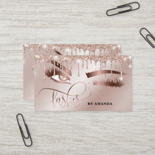 Makeup Eyebrow Eyes Lashes Rose Gold Tropfen Busin Visitenkarte