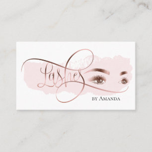 Makeup Eyebrow Eyes Lashes Rose Gold Visitenkarte
