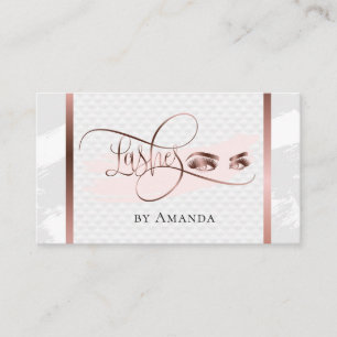 Makeup Eyebrow Eyes Lashes Rose Gold Visitenkarte