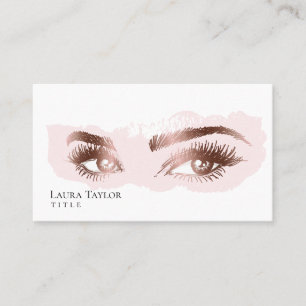 Makeup Eyebrow Eyes Lashes Rose Gold Visitenkarte