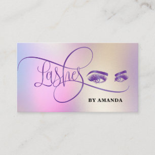 Makeup Eyebrow Eyes Lashes Rose Lila Business Ca Visitenkarte
