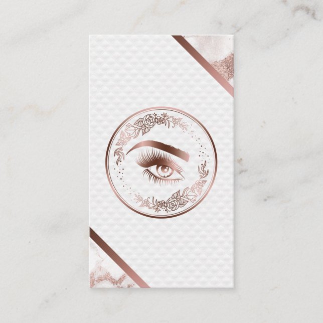 Makeup Eyebrow Eyes Lashes Rose Visitenkarte (Vorderseite)