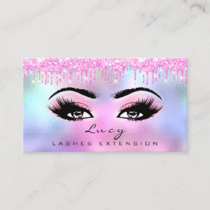 Makeup Eyebrow Hair Eyelash Glitzer Pink Tropfens Visitenkarte