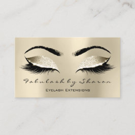 Makeup Eyebrow Lash Extension Glitzer Champaigne Visitenkarte