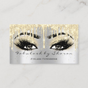 Makeup Eyebrow Lash Glitzer Tropfen Grau Gold Spar Visitenkarte