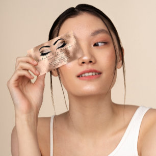 Makeup Eyebrow Lash Glitzer Tropfen Nahes Auge öf Visitenkarte