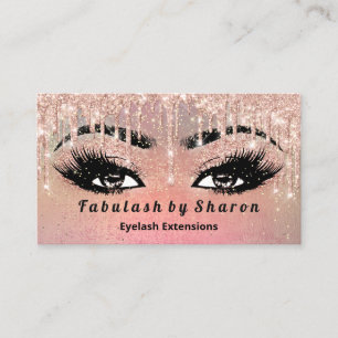 Makeup Eyebrow Lash Glitzer Tropfen Rose Gold Visitenkarte