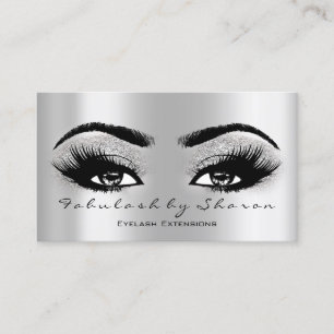 Makeup Eyebrow Lash Glitzer VIP Gray Silver Spark Visitenkarte