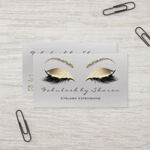 Makeup Eyebrow Lashes Glitzer Diamond Gray Luxury Visitenkarte