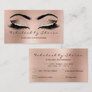 Makeup Eyebrow Lashes Glitzer Diamond Pink Browns Visitenkarte