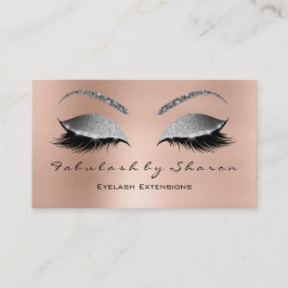 Makeup Eyebrow Lashes Glitzer Diamond Pink Silber Visitenkarte