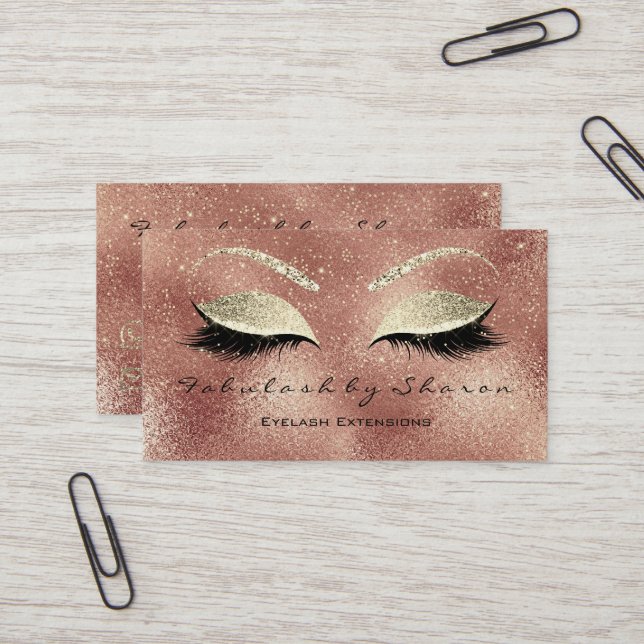 Makeup Eyebrow Lashes Glitzer Extension Visitenkarte (Vorderseite/Rückseite Beispiel)