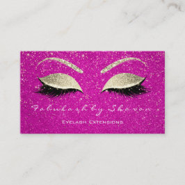 Makeup Eyebrow Lashes Glitzer Gold Confetti Pink Visitenkarte