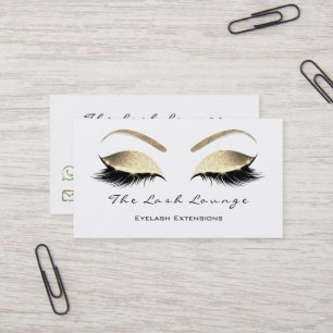 Makeup Eyebrow Lashes Glitzer Gold Schwarz Visitenkarte