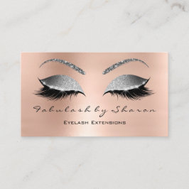 Makeup Eyebrow Lashes Glitzer Pink Silver Grau Visitenkarte