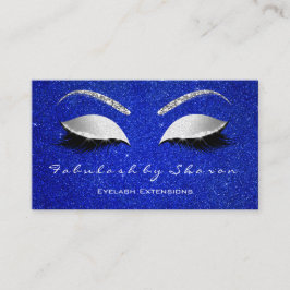 Makeup Eyebrow Lashes Glitzer Silver grau Blau Visitenkarte