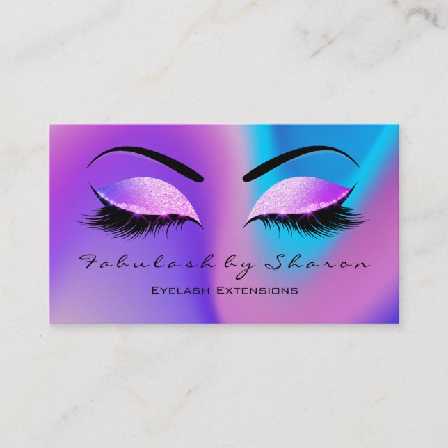 Makeup Eyebrow Lashes Glitzer Skinny Miami Beach Visitenkarte (Vorderseite)