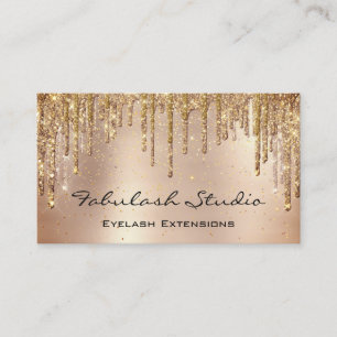 Makeup Eyebrow Lashes Glitzer Tropfen Gold Spark Visitenkarte