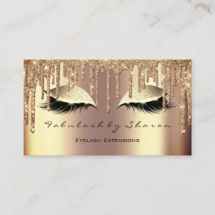Makeup Eyebrow Lashes Glitzer Tropfen Sepia Gold Visitenkarte