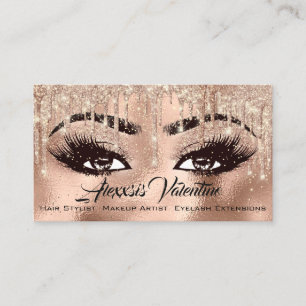 Makeup Eyebrow Lashes Glitzer Tropfen Spark Social Visitenkarte
