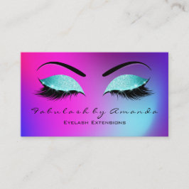 Makeup Eyebrow Lashes Glitzer Vivid Blue Pink Visitenkarte