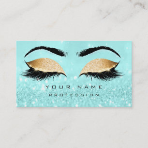 Makeup Eyebrows Glitzer Ocean Gold Visitenkarte