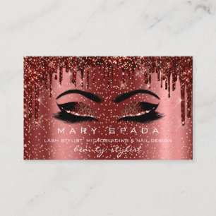 Makeup Eyebrows Lash Browns Burgundy Spark Nails Visitenkarte