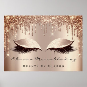 Makeup Eyebrows Lashes Browns Rose Spark Bridal Poster