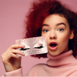 Makeup Eyebrows Lashes Browns Rose Spark Social Visitenkarte